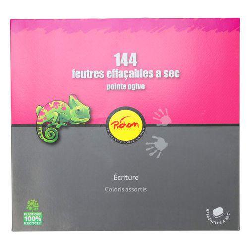 Illustration de : Classpack 144 feutres effaçables à sec pointe moyenne ogive - Pichon