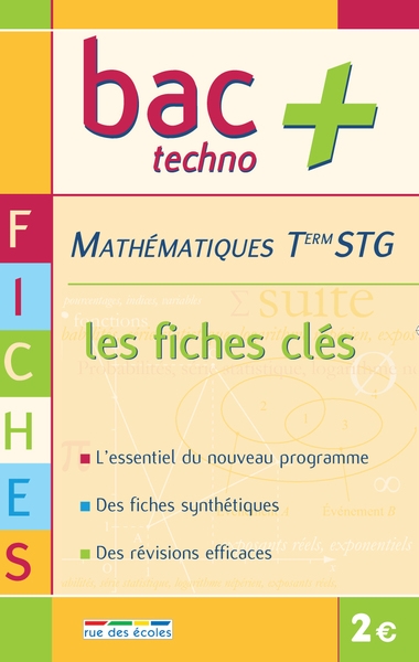 Bac+ T Stg Maths Fiches - Rue Des Ecoles - Pichon